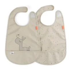 Outlet Done by deer Lalee bib with velcro 2-pack, Sand Beige