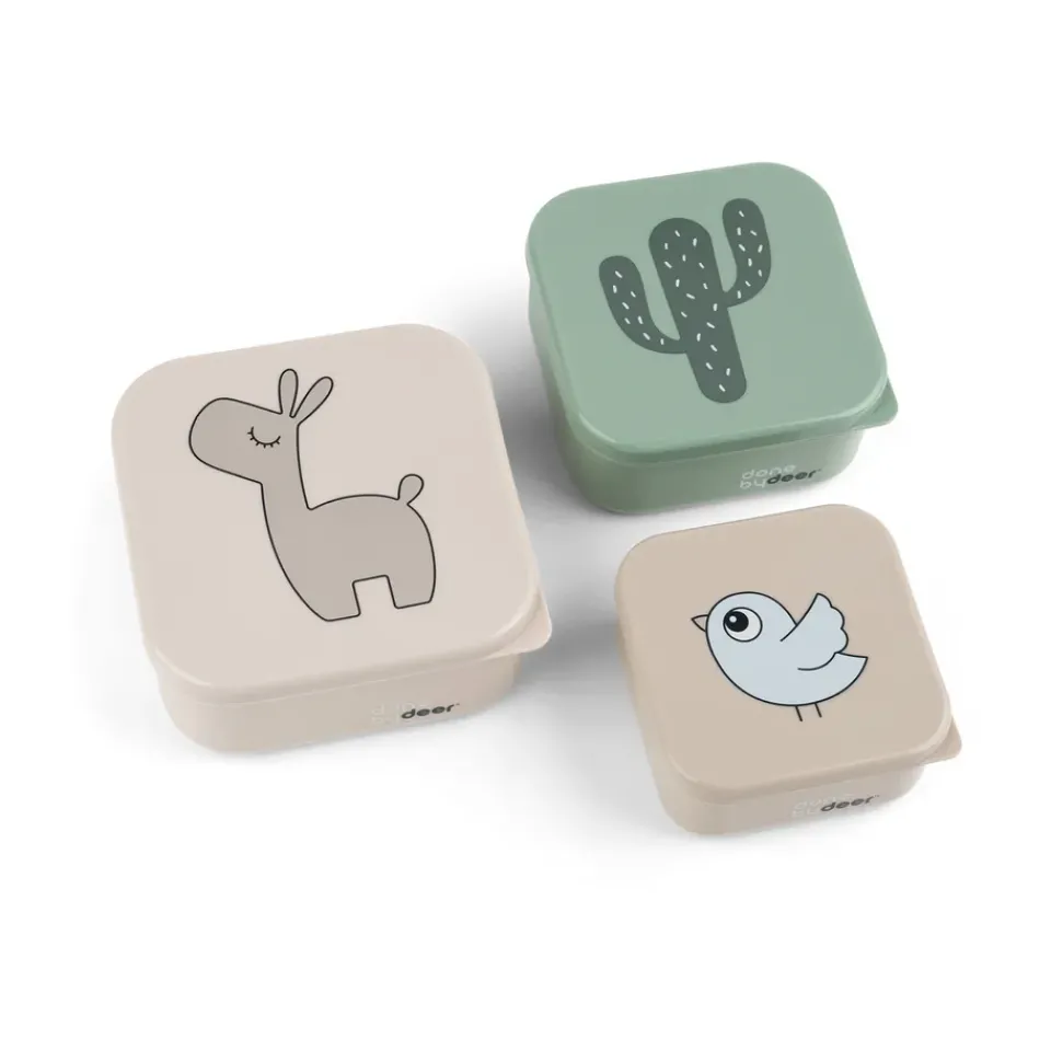 Lunch Boxes & Food Containers^Done by deer Lalee lunchbox 3 parts, Multi Beige