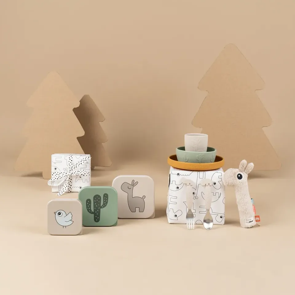 Lunch Boxes & Food Containers^Done by deer Lalee lunchbox 3 parts, Multi Beige