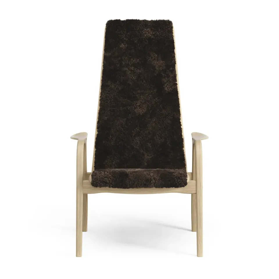 Children's Armchairs^Swedese Lamini children's arm chair laquered oak/sheep skin, Espresso (brown) Beige