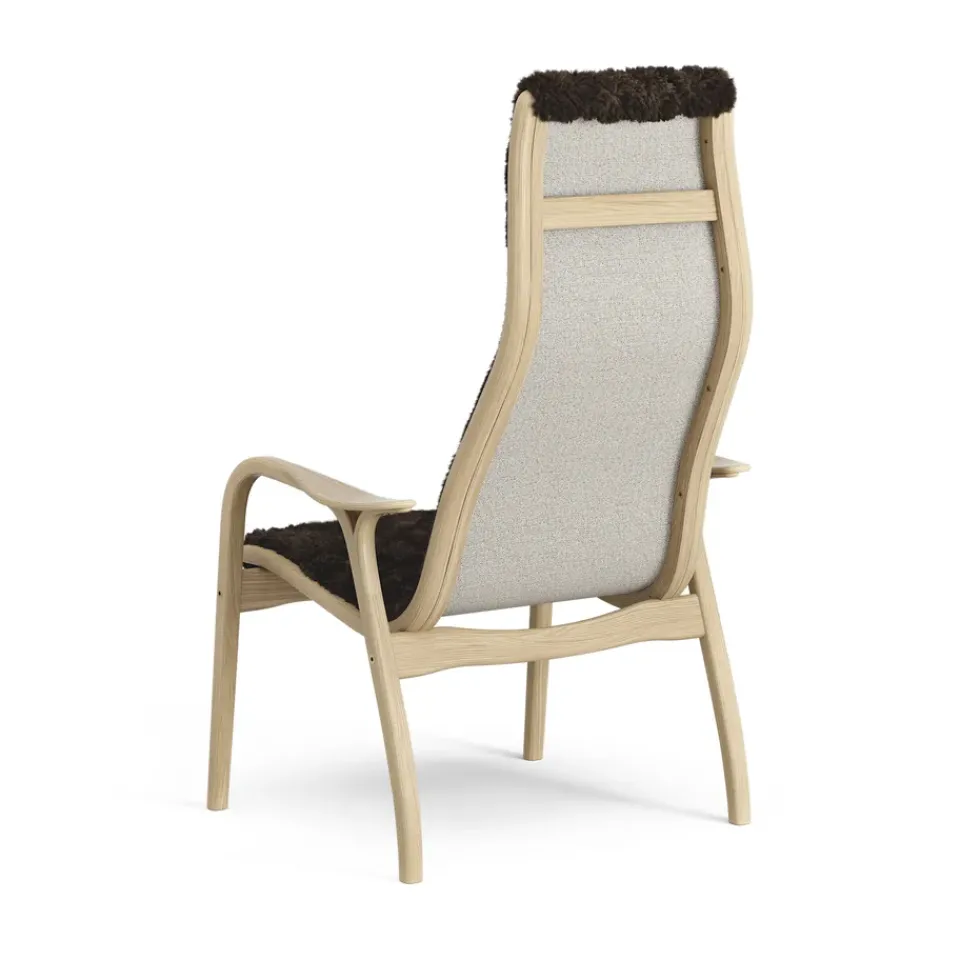 Children's Armchairs^Swedese Lamini children's arm chair laquered oak/sheep skin, Espresso (brown) Beige