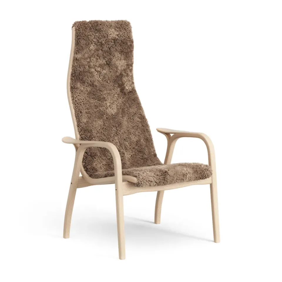 Children's Armchairs^Swedese Lamini children's arm chair laquered beech/sheep skin, Sahara (nougat brown) Beige