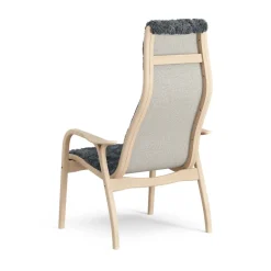 Children's Armchairs^Swedese Lamini children's arm chair laquered beech/sheep skin, Charcoal (dark grey) Beige