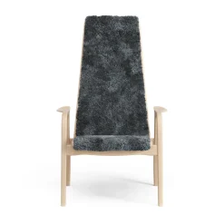 Children's Armchairs^Swedese Lamini children's arm chair laquered beech/sheep skin, Charcoal (dark grey) Beige