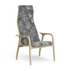 Children's Armchairs^Swedese Lamini children's arm chair laquered oak/sheep skin, Scandinavian Grey (grey) Beige