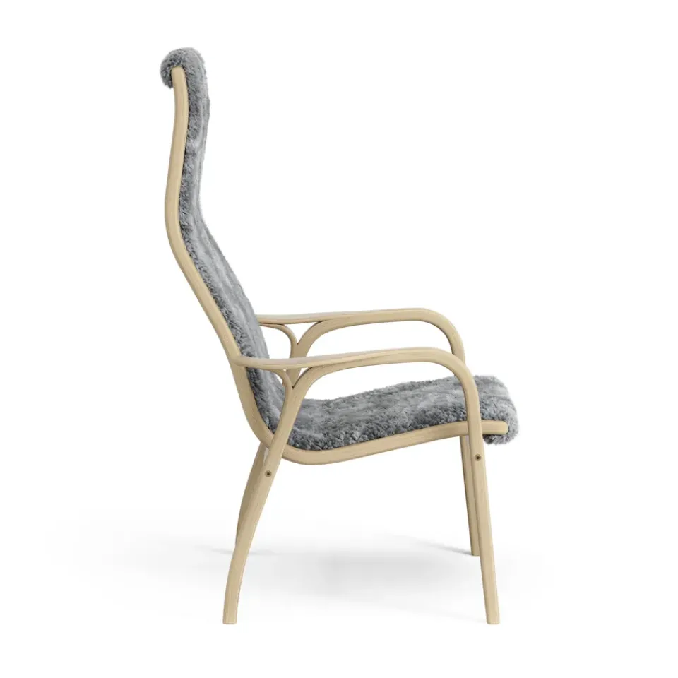 Children's Armchairs^Swedese Lamini children's arm chair laquered oak/sheep skin, Scandinavian Grey (grey) Beige