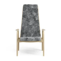 Children's Armchairs^Swedese Lamini children's arm chair laquered oak/sheep skin, Scandinavian Grey (grey) Beige