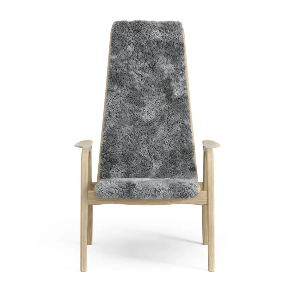Children's Armchairs^Swedese Lamini children's arm chair laquered oak/sheep skin, Scandinavian Grey (grey) Beige