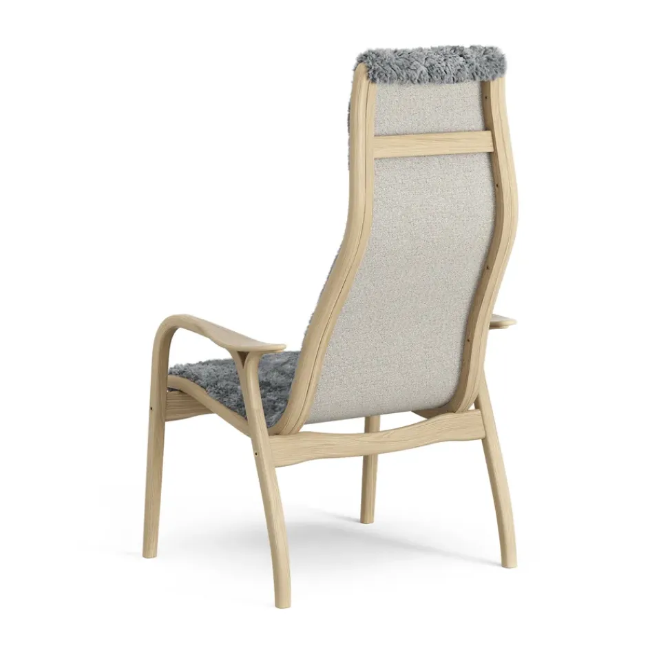Children's Armchairs^Swedese Lamini children's arm chair laquered oak/sheep skin, Scandinavian Grey (grey) Beige