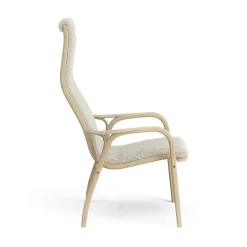 Sale Swedese Lamini children's arm chair laquered oak/sheep skin, Moonlight Beige