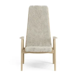 Sale Swedese Lamini children's arm chair laquered oak/sheep skin, Moonlight Beige