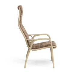 Children's Armchairs^Swedese Lamini children's arm chair laquered oak/sheep skin, Sahara (nougat brown) Beige
