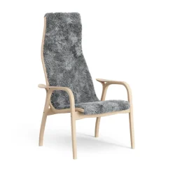 Children's Armchairs^Swedese Lamini children's arm chair laquered beech/sheep skin, Scandinavian Grey (grey) Beige