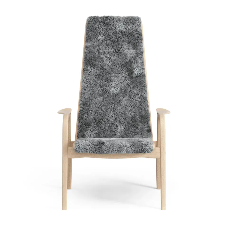 Children's Armchairs^Swedese Lamini children's arm chair laquered beech/sheep skin, Scandinavian Grey (grey) Beige