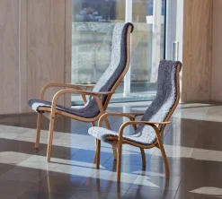 Children's Armchairs^Swedese Lamini children's arm chair laquered beech/sheep skin, Scandinavian Grey (grey) Beige