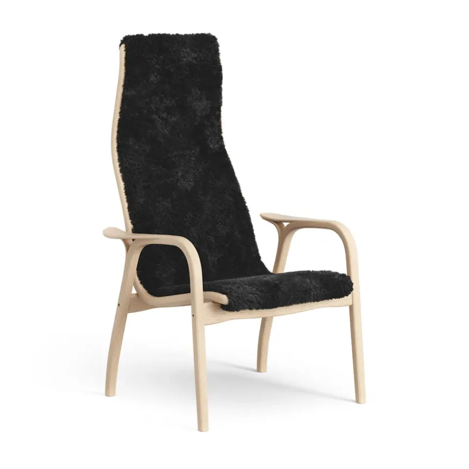 Children's Armchairs^Swedese Lamini children's arm chair laquered beech/sheep skin, Black (black) Beige
