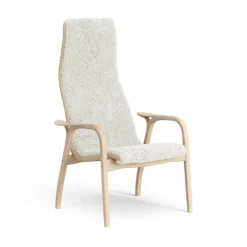 New Swedese Lamini children's arm chair laquered beech/sheep skin, Off white (white) Beige
