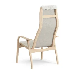 New Swedese Lamini children's arm chair laquered beech/sheep skin, Off white (white) Beige