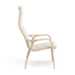 New Swedese Lamini children's arm chair laquered beech/sheep skin, Off white (white) Beige