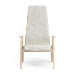 New Swedese Lamini children's arm chair laquered beech/sheep skin, Off white (white) Beige