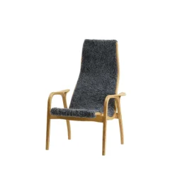 Children's Armchairs^Swedese Lamini Children's armchair, Sheepskin charcoal, oiled oak Grey