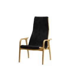Children's Armchairs^Swedese Lamini Children's armchair, Sheepskin , oiled oak Black