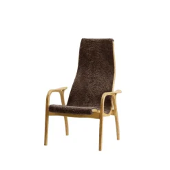 Children's Armchairs^Swedese Lamini Children's armchair, Sheepskin espresso, oiled oak Brown