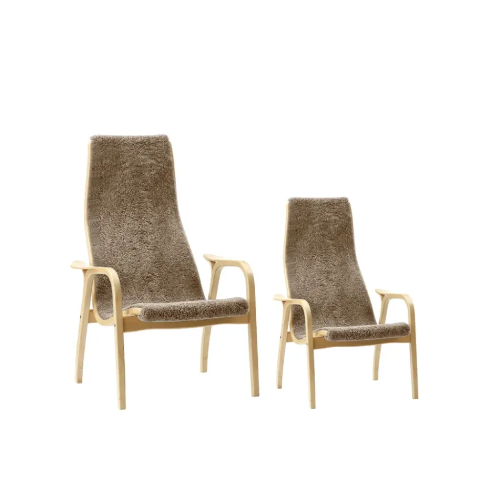 Children's Armchairs^Swedese Lamini Children's armchair, Sheepskin espresso, oiled oak Brown