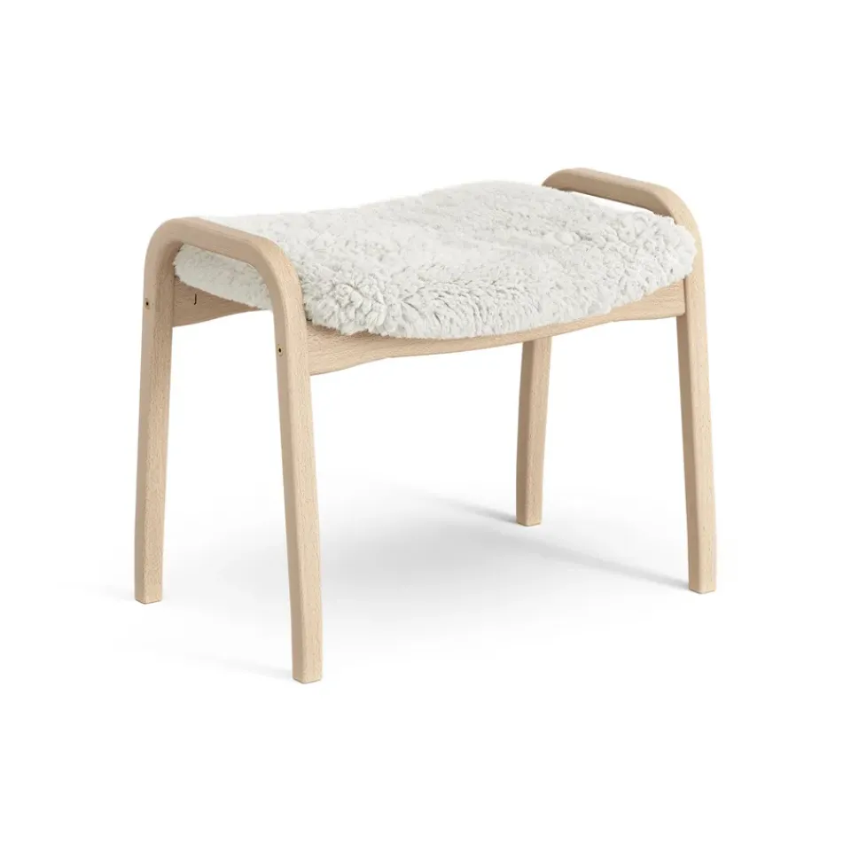 Children's Armchairs^Swedese Lamini children's foot stool laquered beech/sheep skin, Off white (white) BeigeWhite
