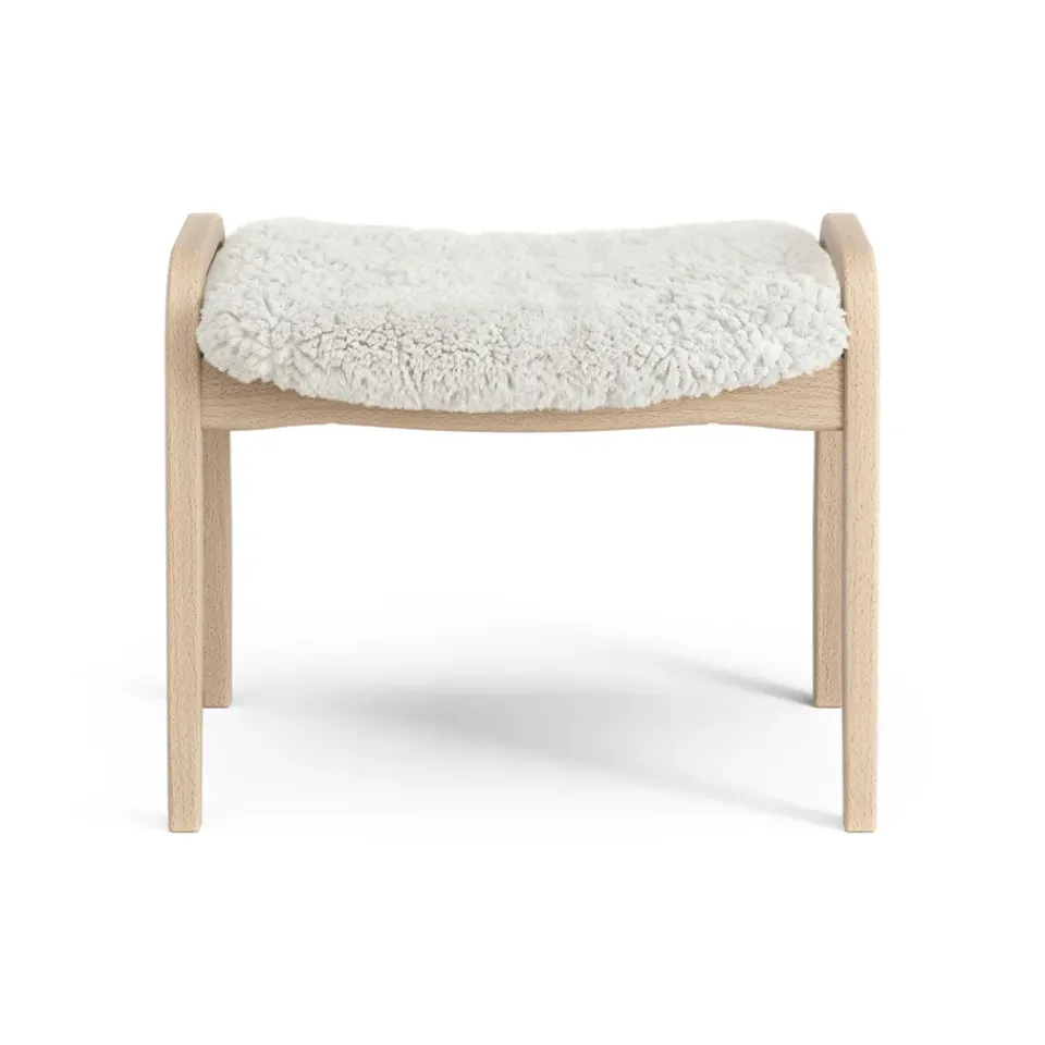 Children's Armchairs^Swedese Lamini children's foot stool laquered beech/sheep skin, Off white (white) BeigeWhite