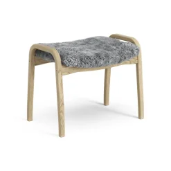 Online Swedese Lamini children's foot stool laquered oak/sheep skin, Scandinavian Grey (grey) Beige