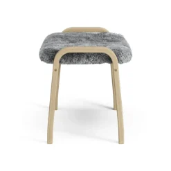 Online Swedese Lamini children's foot stool laquered oak/sheep skin, Scandinavian Grey (grey) Beige