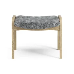 Online Swedese Lamini children's foot stool laquered oak/sheep skin, Scandinavian Grey (grey) Beige