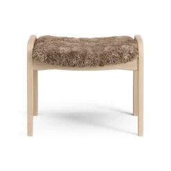Hot Swedese Lamini children's foot stool laquered beech/sheep skin, Sahara (nougat brown) BeigeBrown