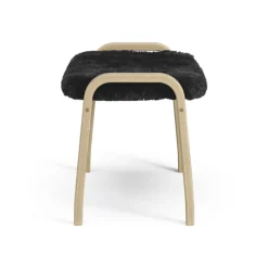 Children's Armchairs^Swedese Lamini children's foot stool laquered oak/sheep skin, Black (black) Beige