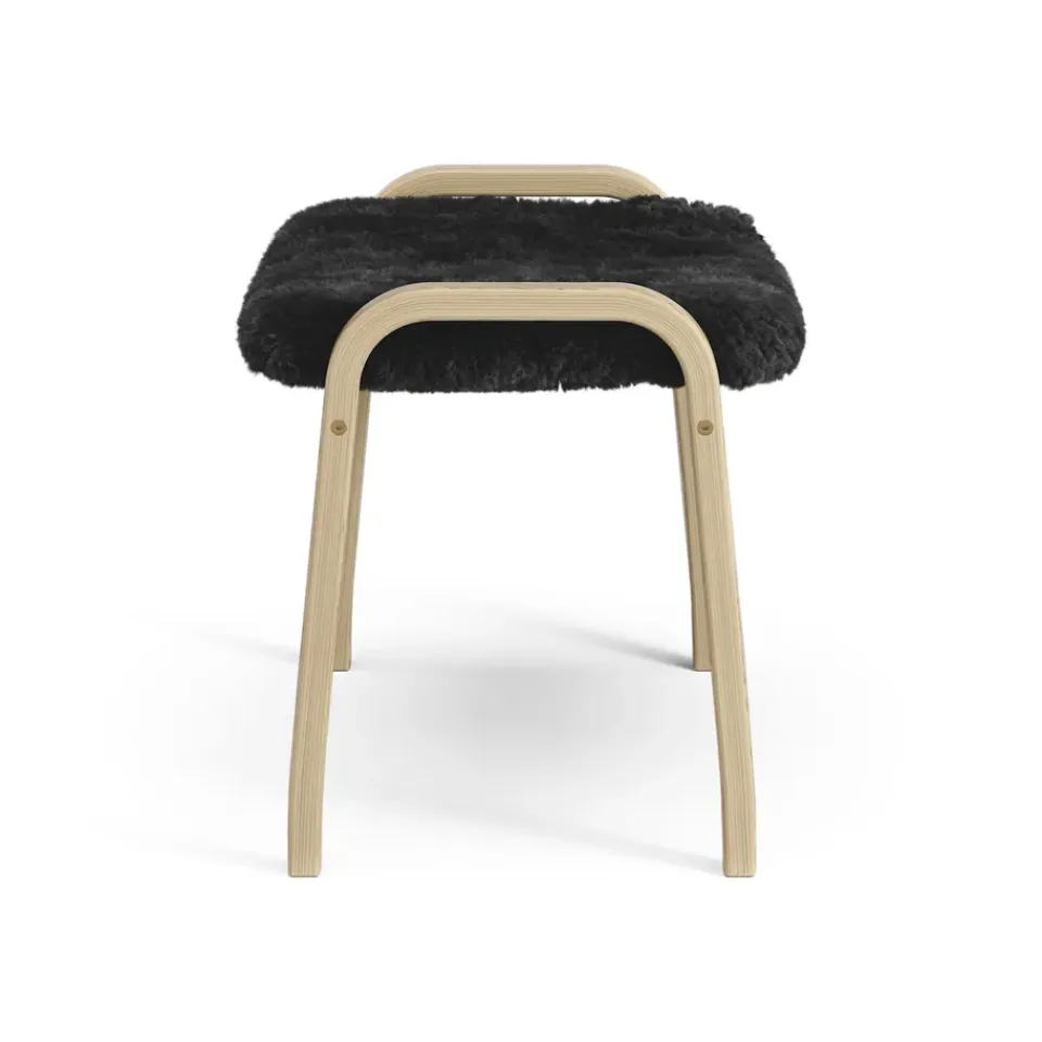 Children's Armchairs^Swedese Lamini children's foot stool laquered oak/sheep skin, Black (black) Beige