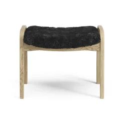 Children's Armchairs^Swedese Lamini children's foot stool laquered oak/sheep skin, Black (black) Beige