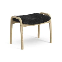 Children's Armchairs^Swedese Lamini children's foot stool laquered oak/sheep skin, Black (black) Beige