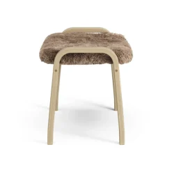 Online Swedese Lamini children's foot stool laquered oak/sheep skin, Sahara (nougat brown) Beige