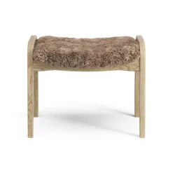 Online Swedese Lamini children's foot stool laquered oak/sheep skin, Sahara (nougat brown) Beige