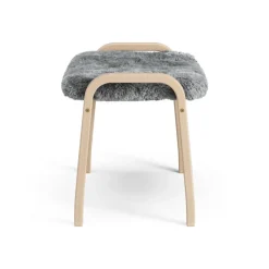 Hot Swedese Lamini children's foot stool laquered beech/sheep skin, Scandinavian Grey (grey) BeigeGrey