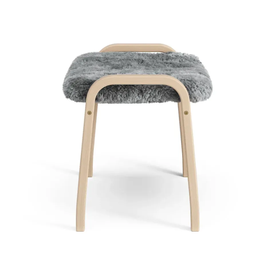 Hot Swedese Lamini children's foot stool laquered beech/sheep skin, Scandinavian Grey (grey) BeigeGrey
