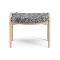 Hot Swedese Lamini children's foot stool laquered beech/sheep skin, Scandinavian Grey (grey) BeigeGrey