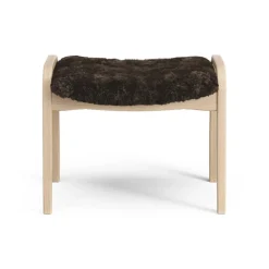 Outlet Swedese Lamini children's foot stool laquered beech/sheep skin, Espresso (brown) Beige