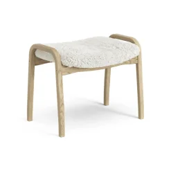 Children's Armchairs^Swedese Lamini children's foot stool laquered oak/sheep skin, Off white (white) Beige