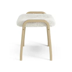 Children's Armchairs^Swedese Lamini children's foot stool laquered oak/sheep skin, Off white (white) Beige