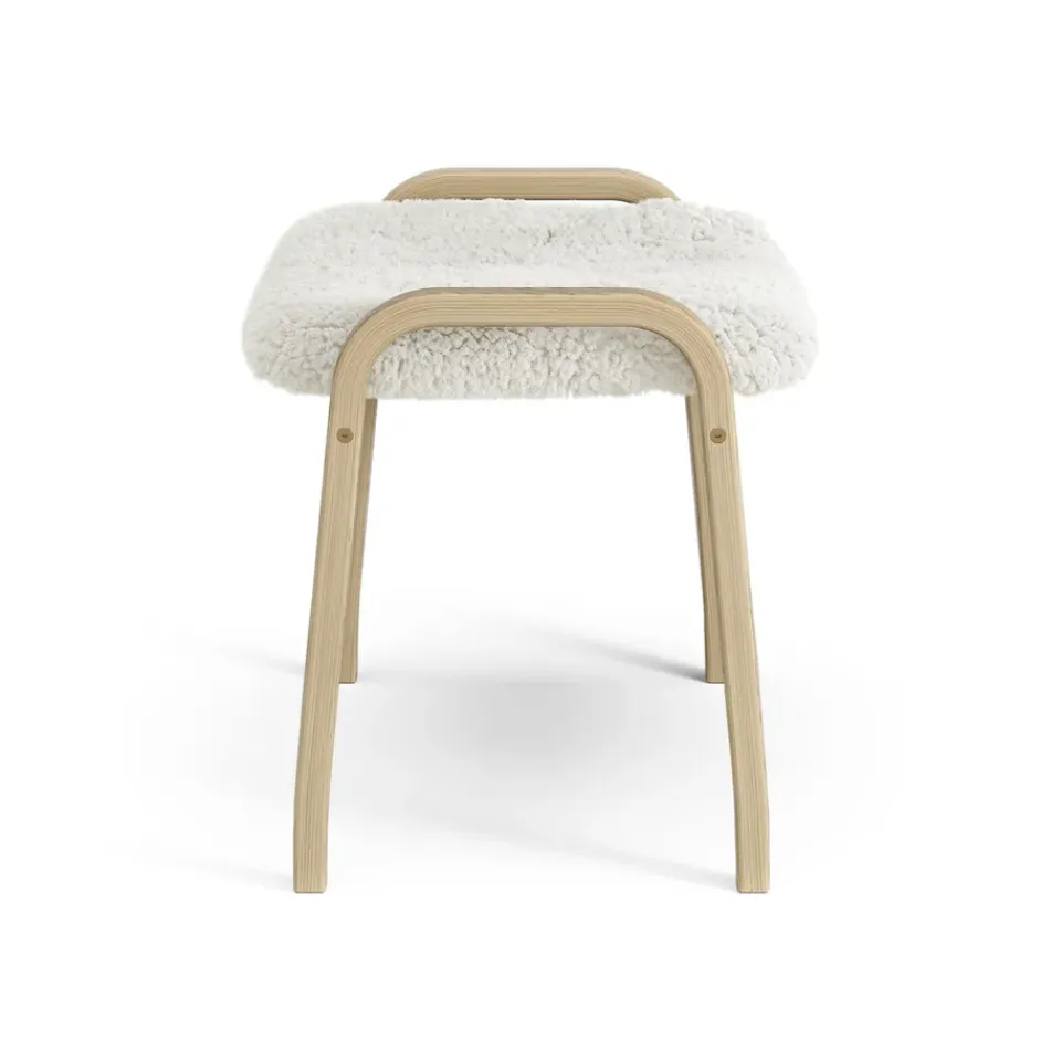 Children's Armchairs^Swedese Lamini children's foot stool laquered oak/sheep skin, Off white (white) Beige