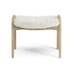Children's Armchairs^Swedese Lamini children's foot stool laquered oak/sheep skin, Off white (white) Beige