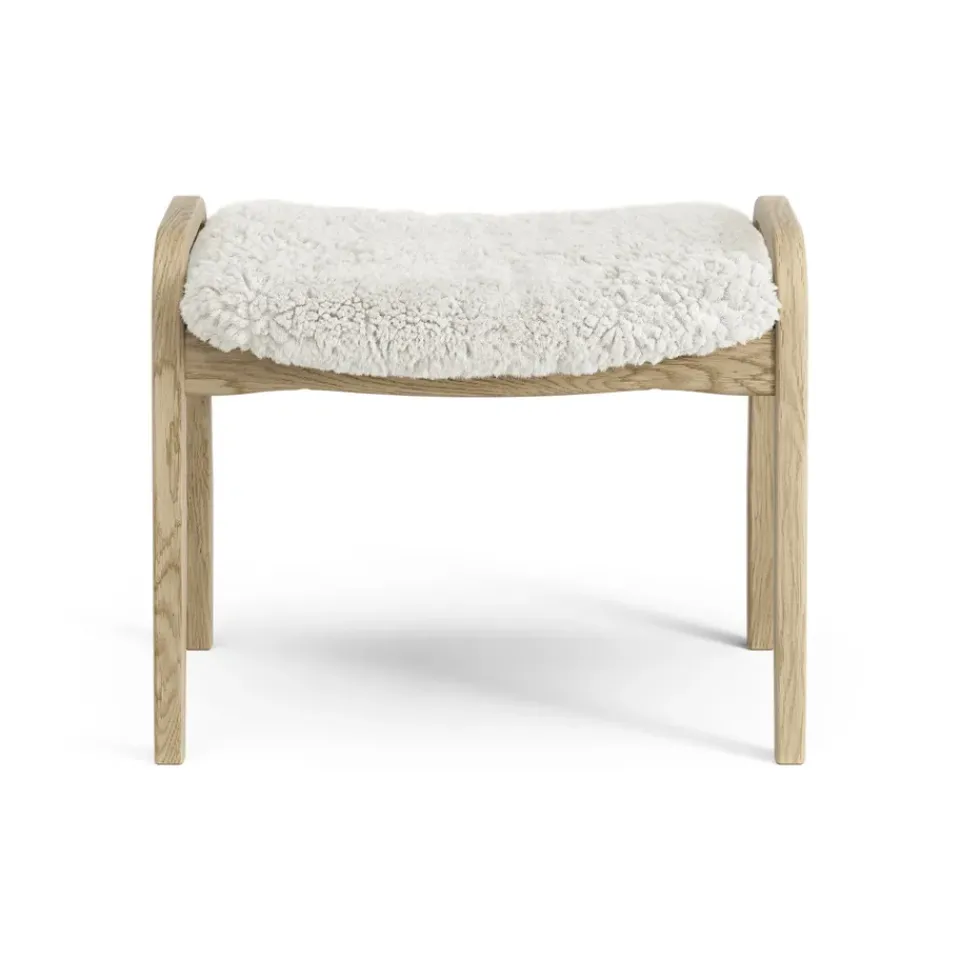 Children's Armchairs^Swedese Lamini children's foot stool laquered oak/sheep skin, Off white (white) Beige