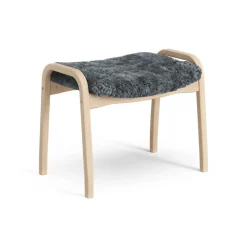 New Swedese Lamini children's foot stool laquered beech/sheep skin, Charcoal (dark grey) BeigeGrey